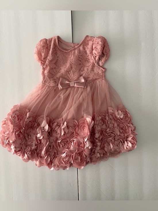 Other - Pink Lace & Flower Appliqué Tulle Dress for Kids